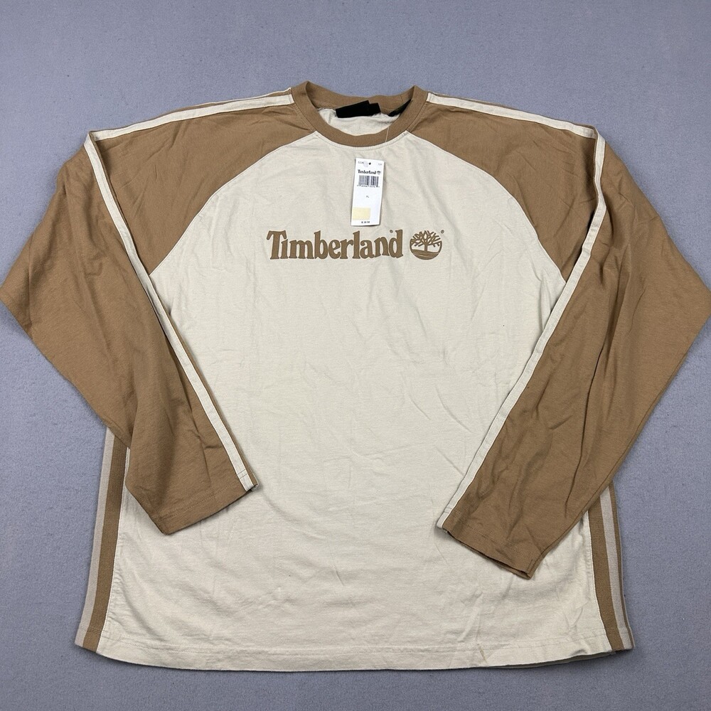 Timberland Shirt Men Extra Large Tan Brown Long Sleeve Y2K Deadstock XL *